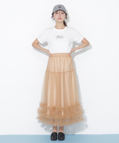 新品　ジルスチュアート　定価¥2万5300円　ロングスカート　チュール JILL by JILL STUART（ジルバイジルスチュアート） スカート 裾フリル