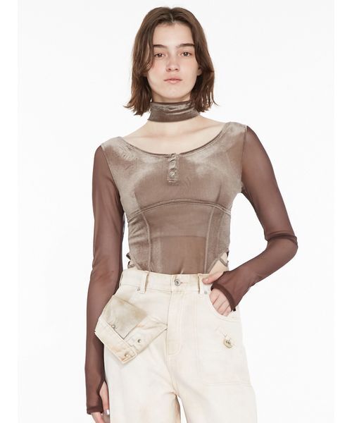 SORIN（ソリン） tシャツ Sheer Sleeves Bodysuit / シアースリーブ