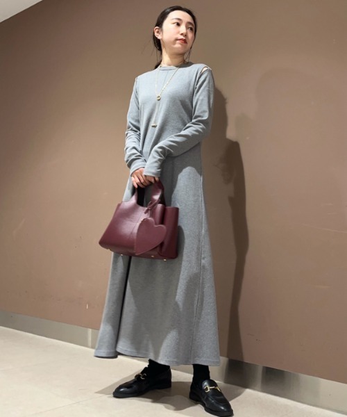「Mila Owen」 長袖ワンピース 0 パープル レディース_画像2