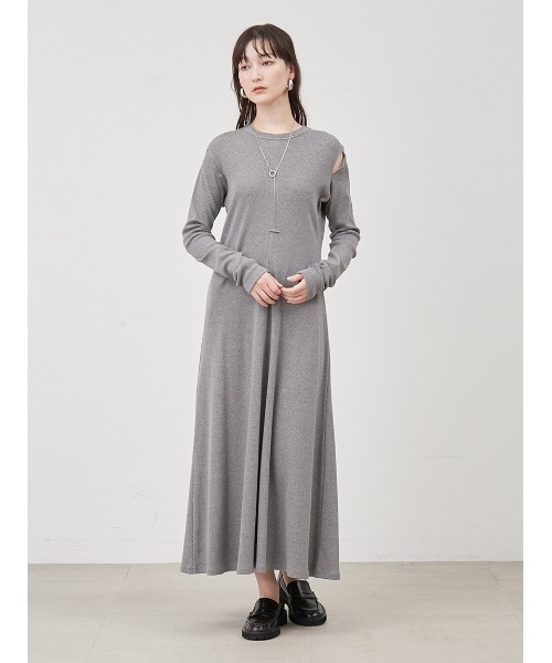 「Mila Owen」 長袖ワンピース 0 パープル レディース_画像4