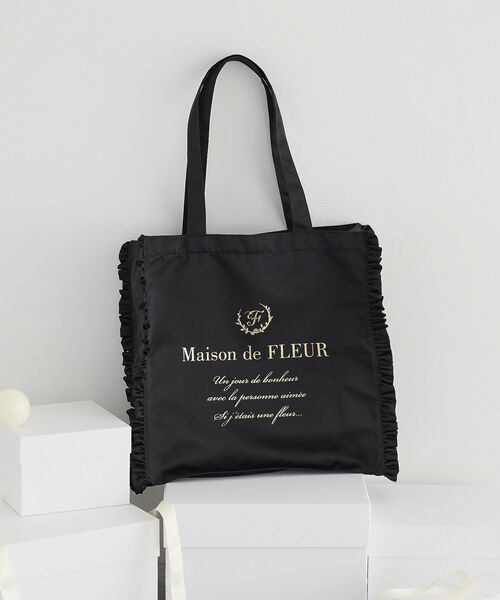 Maison de FLEUR（メゾンドフルール） トートバッグ 大きめ サテン