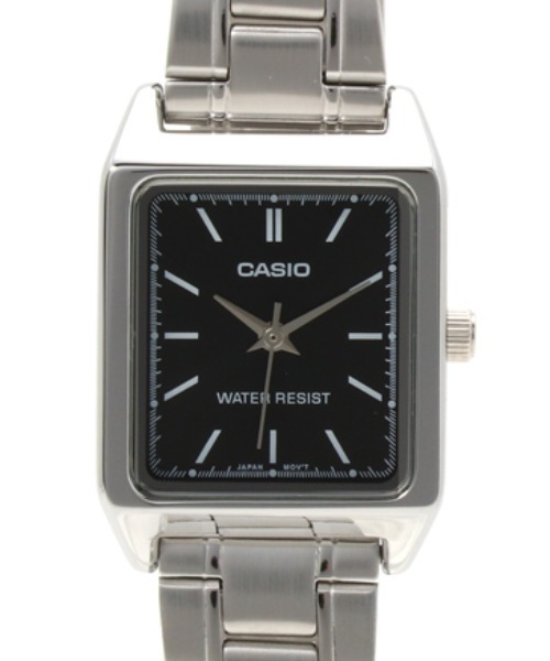CASIO クォーツ腕時計 ブラック/シルバー CASIO（カシオ） 腕時計 メンズ レディース : ZOZOTOWN Yahoo!店