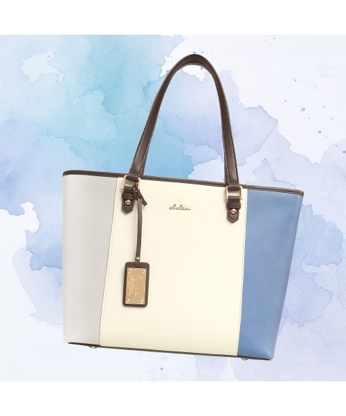 Clelia（クレリア） トートバッグ チャーム付きトリコロールカラー