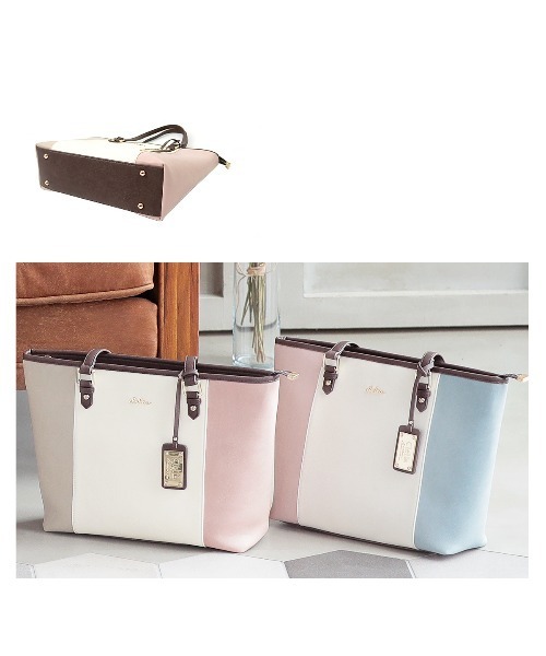 Clelia（クレリア） トートバッグ チャーム付きトリコロールカラー