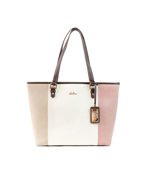 Clelia（クレリア） トートバッグ チャーム付きトリコロールカラー