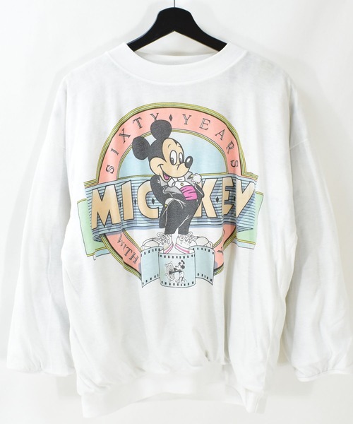 アイテムをオンラインでご スウェット メンズファッション ヴィンテージ古着 80s Mickey ミッキー ダブルフェイス クルーネック スウェット Zozotown Zozotown トップス 店 通販 期間限定限定