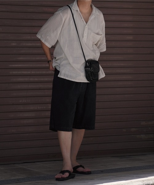 WYM LIDNM ハーフパンツ ワイドパンツ パンツ VINTAGE BLACK WASHED 