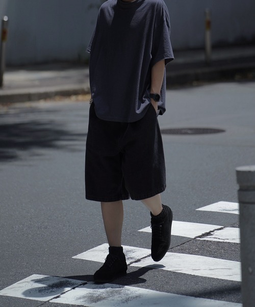 WYM LIDNM ハーフパンツ ワイドパンツ パンツ VINTAGE BLACK WASHED 