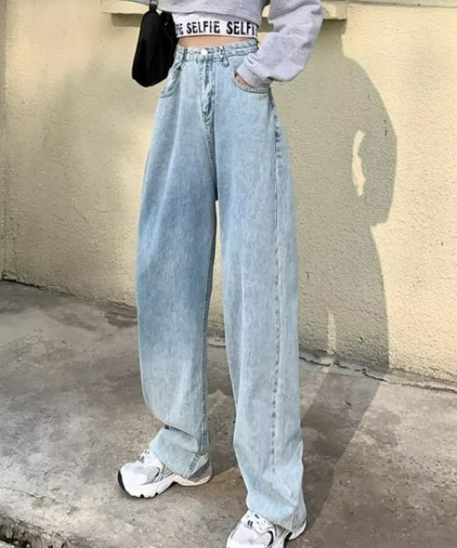 CLEA パンツ デニム ジーンズ ウエストタック ハイウエストデニム  