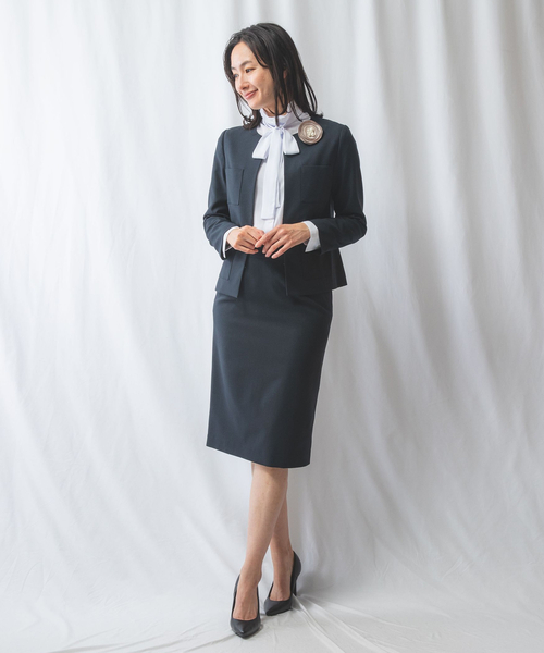 美品 NARACAMICIE ナラカミーチェ ノーカラージャケット フレアスカート 0 S相当 ウール他 セットアップ スーツ ひざ丈 ツイード レディース AU4014A61 NARACAMICIE - 美品 NARACAMICIE ナラカミーチェ ノーカラージャケット