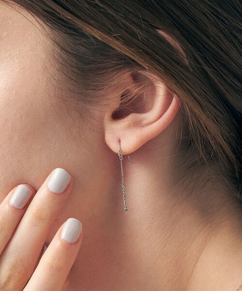 購入証明書つき】ete カーブ フローピアス(片耳用) ロウブラウン