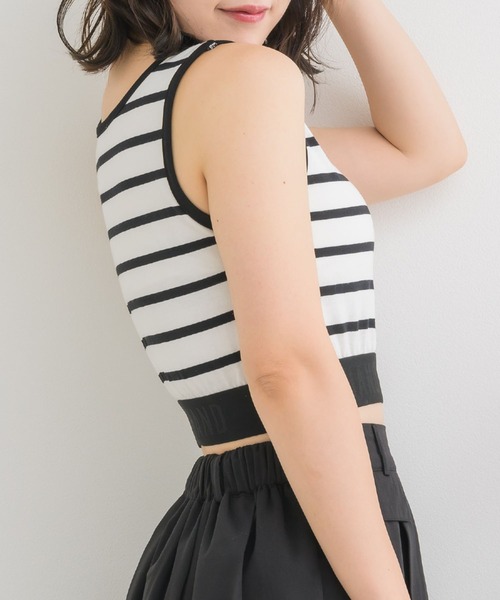 Emsexcite（エムズエキサイト） tシャツ 裾ロゴタンク レディース