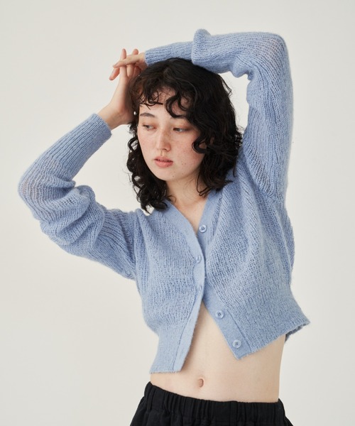 ニット mohair knit cardigan / モヘアニットカーディガン レディース 