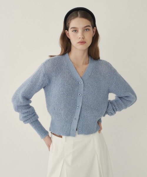 ニット mohair knit cardigan / モヘアニットカーディガン レディース 