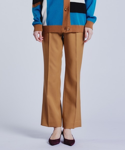 Sov. パンツ ウールハイウエストワイドパンツ レディース