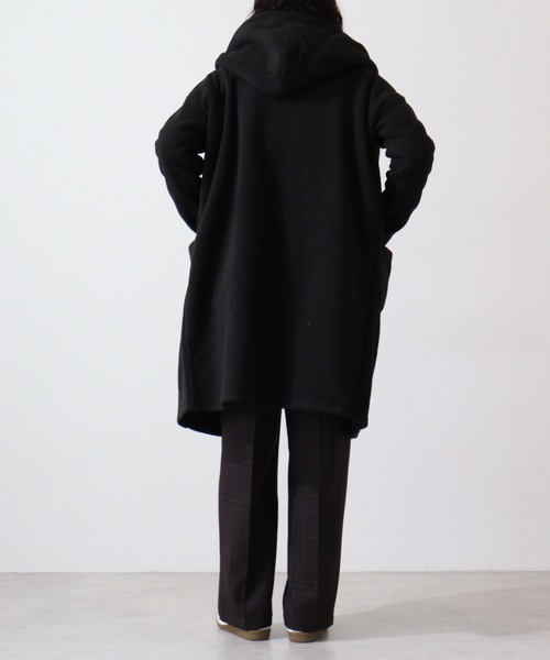 FUNALIVE ノーカラーコート コート Microfleece gown coat