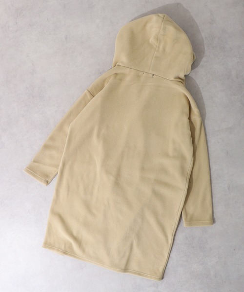 FUNALIVE ノーカラーコート コート Microfleece gown coat