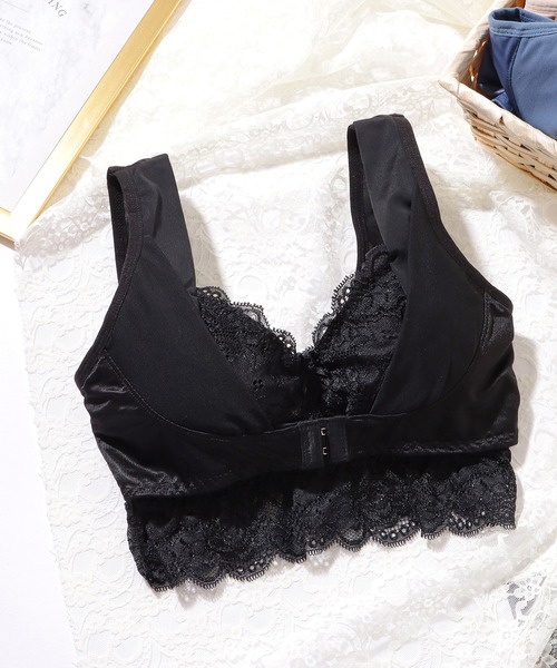 【らんたさま専用】フロントジッパー レースブラジャー 4L ライラック、ブラック らんたさま専用】フロントジッパー レースブラジャー 4L