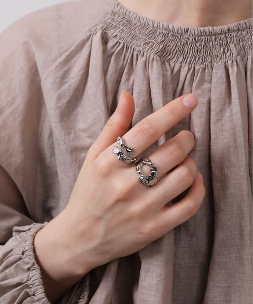 emesuelee 指輪 リング メルトデザインオープンリング レディース