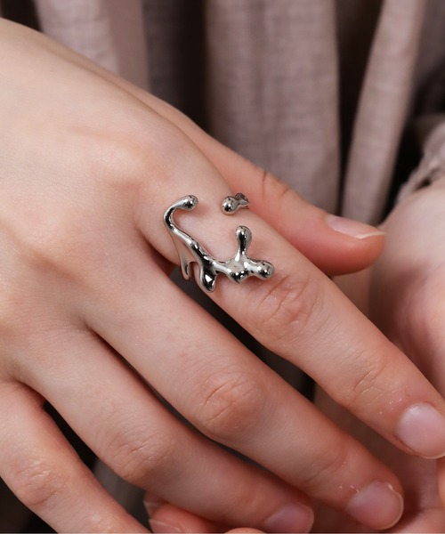 emesuelee 指輪 リング メルトデザインオープンリング レディース