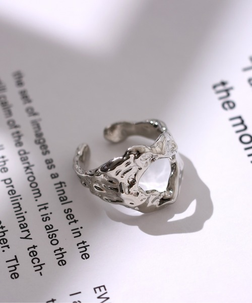 emesuelee 指輪 リング メルトデザインオープンリング レディース