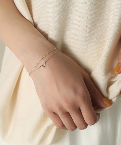Lilas ブレスレット トライアングルダイヤブレスレット K10 レディース