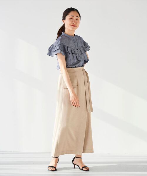 le.coeur blanc（ルクールブラン） ブラウス シャツ ダンガリーフリル