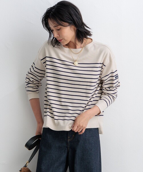 23区 tシャツ 「洗える」Armor-lux クロップドボーダー