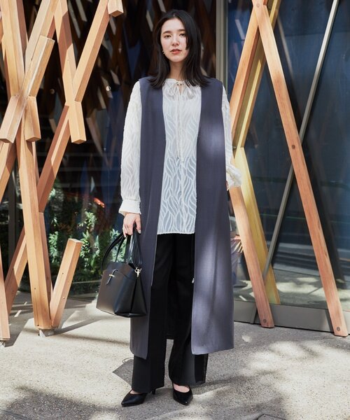 ブラック ノースリーブ シャツ ワンピース ジャケット THE SHOP TK ワンピース 「ワンピースにジレにスタイル変化