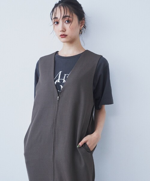 THE SHOP TK ワンピース 「ワンピースにジレにスタイル変化