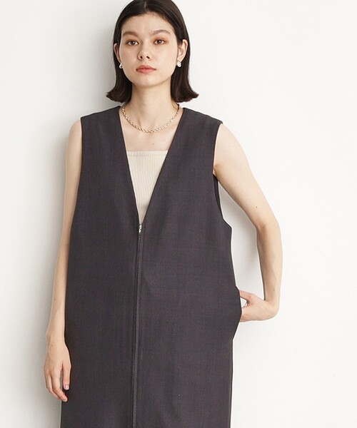 ラルフローレン ロングワンピース ジレ ウール ジップアップ