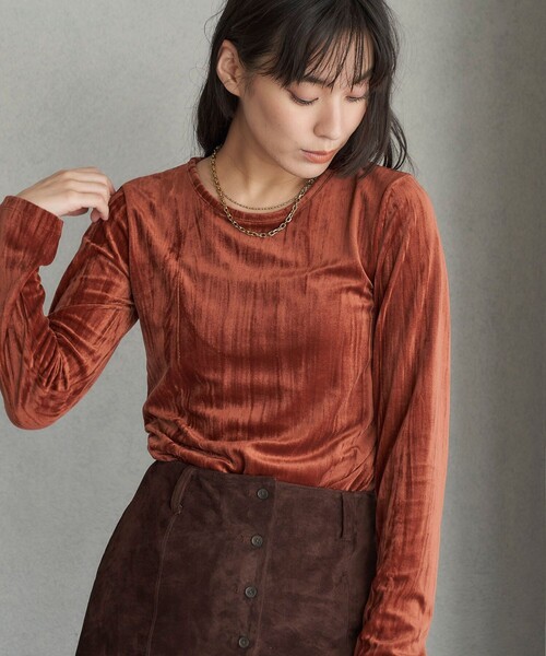 tシャツ FREAK’S STORE/フリークスストア The Yarn. クラッシュベロアトップス/ バックオープントップス レディース | FREAK'S STORE | 02