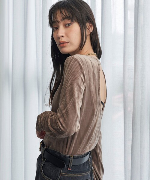 tシャツ FREAK’S STORE/フリークスストア The Yarn. クラッシュベロアトップス/ バックオープントップス レディース | FREAK'S STORE | 17
