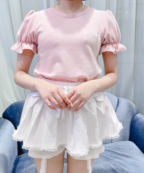 ホワイト パフスリーブ Tシャツ Pierrot tシャツ パフスリーブカットソー レディース : ZOZOTOWN