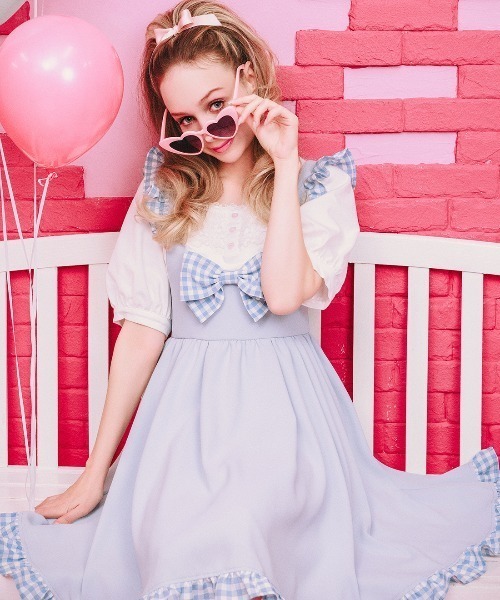 Lolime by mellfy memory ジャンパースカート Popping Ribbon 