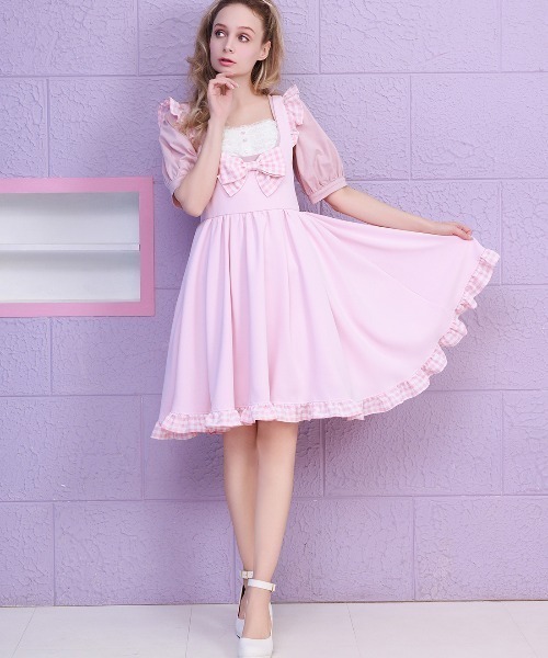 Lolime by mellfy memory ジャンパースカート Popping Ribbon 