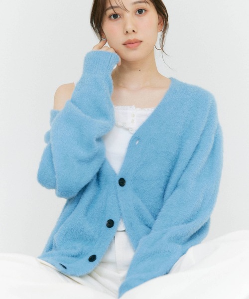 BLUE×PALANG（ブルーパラン） カーディガン SHORT SHAGGY BIG CARDIGAN