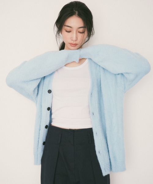 BLUE×PALANG（ブルーパラン） カーディガン SHORT SHAGGY BIG CARDIGAN