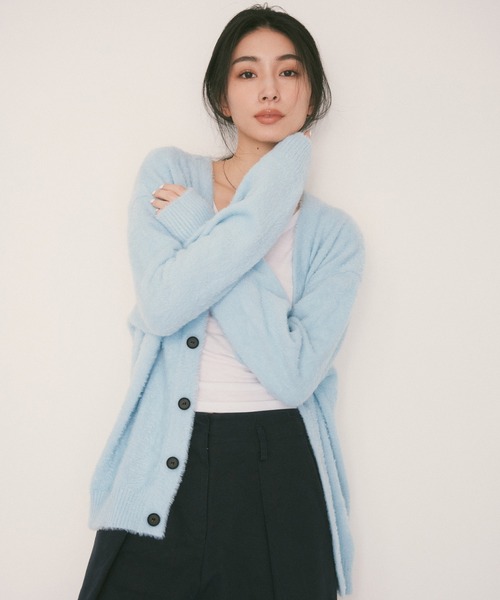 BLUE×PALANG（ブルーパラン） カーディガン SHORT SHAGGY BIG CARDIGAN