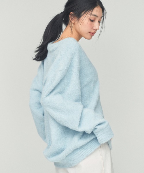 BLUE×PALANG（ブルーパラン） カーディガン SHORT SHAGGY BIG CARDIGAN