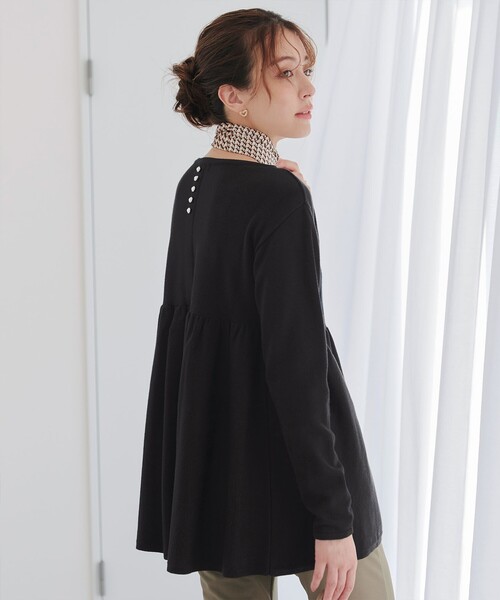 ACNE 肩ギャザー プルオーバー ニット セール】【洗える】ギャザープルオーバー コンビ ニット（ニット