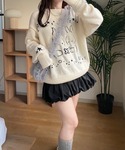 ニット セーター アソート柄手編み風ニット レ...の詳細画像1