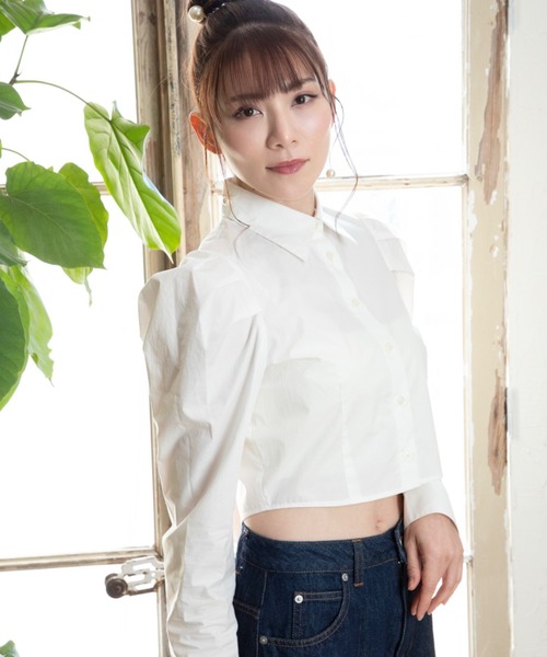 ブラウス シャツ 「ZOZOTOWN限定」LHP×Tenju/puff long sleeve cropped blouse/パフスリーブクロップド丈