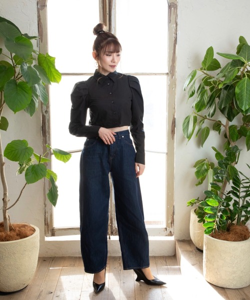 ブラウス シャツ 「ZOZOTOWN限定」LHP×Tenju/puff long sleeve cropped blouse/パフスリーブクロップド丈 L.H.P ブラウス シャツ 「ZOZOTOWN限定」LHP×Tenju/puff long