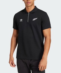 adidas ワッフル ストライプポロシャツ 白/ブラック adidas アディダス ワッフル Tシャツ 半袖 ポロシャツ 男女兼用