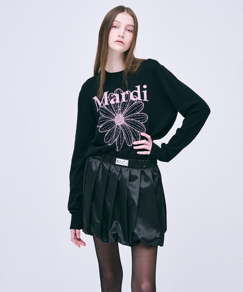 Mardi Mercredi 「Mardi Mercredi」 長袖ニット FREE ブラック×ピンク  