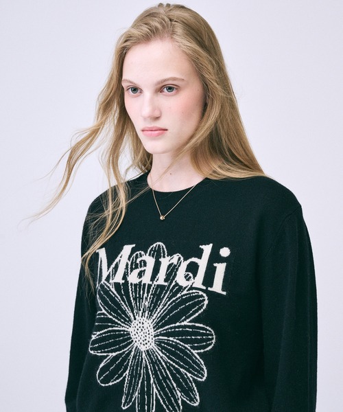 Mardi Mercredi 「Mardi Mercredi」 長袖ニット FREE ブラック×ピンク  