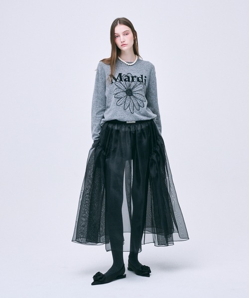 Mardi Mercredi 「Mardi Mercredi」 長袖ニット FREE ブラック×ピンク  