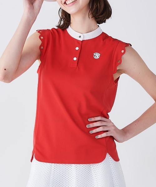 タンクトップ ノースリーブ 「LADIES」スカラップ袖UVプルオーバー レディース