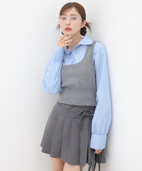 one after another NICE CLAUP ブラウス シャツ ベストドッキング